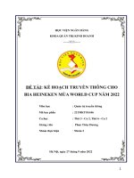 KẾ HOẠCH TRUYỀN THÔNG CHO BIA HEINEKEN mùa WORLD CUP năm 2022 