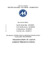 (TIỂU LUẬN) môn học INTERNATIONAL BUSINESS NEGOTIATION NEGOTIATION IN JAPAN (GROUP PRESENTATION) 