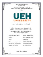 tiểu luận LUẬT THƯƠNG MẠI ĐIỆN TỬ ĐỀ TÀI XỬ LÝ KHIẾU NẠI TRÊN CÁC SÀN THƯƠNG MẠI ĐIỆN TỬ - CÁC ĐIỀU LUẬT BẢO VỆ NGƯỜI TIÊU DÙNG