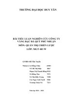 tiểu luận QUẢN TRỊ CHIẾN LƯỢC đề tài NGHIÊN CỨU CÔNG TY VÀNG BẠC ĐÁ QUÝ PHÚ NHUẬN