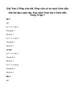 Toán 3 phép chia hết  phép chia có dưgiải toán lớp 3 trang 73, 74 sách cánh diều   tập 1 