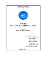 (TIỂU LUẬN) môn học NHẬP môn QUẢN TRỊ CHẤT LƯỢNG báo cáo TIÊU CHUẨN ISO 140012015 