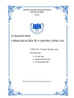 (TIỂU LUẬN) lý thuyết tài chính CHÍNH SÁCH TIỀN tệ và ĐƯỜNG TỔNG cầu chương 21 chính sách tiền tệ và đường tổng cầu 
