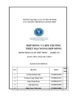 (TIỂU LUẬN) hợp ĐỒNG và bồi THƯỜNG THIỆT hại NGOÀI hợp ĐỒNG BUỔI THẢO LUẬN THỨ NHẤT NGHĨA vụ 