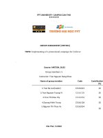 (TIỂU LUẬN) GROUP ASSIGNMENT MKT304 TOPIC implementing of a promotional campaign for unilever 