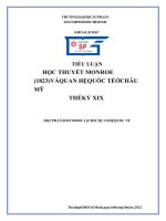 HỌC THUYẾT MONROE (1823) VÀ QUAN HỆ QUỐC TẾ Ở CHÂU MỸ THẾ KỶ XIX
