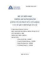 ĐỀ án môn học THÔNG kê KINH DOANH CÔNG TY cổ PHẦN sữa VINAMILK và các QUY TRÌNH QUẢN lý 