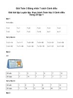 Toán 3 bảng nhân 7giải toán lớp 3 trang 24, 25 sách cánh diều   tập 1 