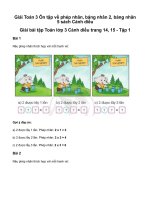 Toán 3 ôn tập về phép nhân, bảng nhân 2, bảng nhân 5giải toán lớp 3 trang 14, 15 sách cánh diều   tập 1 