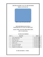 (TIỂU LUẬN) môn LUẬT tố TỤNG dân sự bài tập THẢO LUẬN TUẦN 3 THẨM QUYỀN của tòa án NHÂN dân 