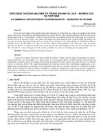 ỨNG DỤNG THƯƠNG MẠI ĐIỆN TỬ TRONG NGÀNH DU LỊCH – NGHIÊN CỨU  TẠI VIỆT NAM