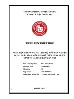 PHÉP BIỆN CHỨNG về mối LIÊN hệ PHỔ BIẾN và vận DỤNG PHÂN TÍCH mối QUAN hệ GIỮA PHÁT TRIỂN KINH tế và CÔNG BẰNG xã hội 