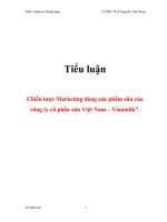 Tiểu luận chiến lược marketing dòng sản phẩm sữa của công ty cổ phần sữa việt nam  vinamilk 