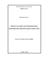 Luận văn thạc sĩ VNU LS pháp luật hòa giải tranh chấp kinh doanh thương mại ở việt nam  07 