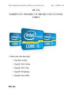 ĐỀ tài NGHIÊN cứu tìm HIỂU về THẾ hệ VI xử lý INTEL CORE i 