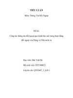 (TIỂU LUẬN) môn thông tin đối ngoại đề tài công tác thông tin đối ngoại qua kênh báo nói trong hoạt động đối ngoại của đảng và nhà nước ta 