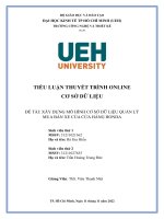 TIỂU LUẬN THUYẾT TRÌNH ONLINE cơ sở dữ LIỆU đề tài xây DỰNG mô HÌNH cơ sở dữ LIỆU QUẢN lý MUA bán XE của cửa HÀNG HONDA 