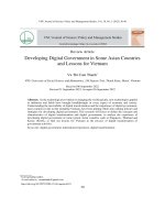 Phát triển chính phủ số  Kinh nghiệm của một số quốc gia  Châu Á và bài học cho Việt Nam