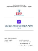 YẾU tố ẢNH HƯỞNG đến QUYẾN ĐỊNH sử DỤNG NIMO TV của GIỚI TRẺ TRÊN địa bàn TP  hồ CHÍ MINH 