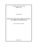 Luận văn thạc sĩ VNU LS pháp luật việt nam về thủ tục tố tụng của trọng tài thương mại 