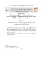 Mối quan hệ giữa sử dụng thời gian rỗi với sự hài lòng cuộc  sống của người cao tuổi từ những nghiên cứu nước ngoài và gợi ý chính sách cho Việt Nam