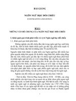 BÀI GIẢNG NGÔN NGỮ HỌC ĐỐI CHIẾU (CONTRASTIVE LINGUISTICS) BÀI 1 NHỮNG VẤN ĐỀ CHUNG CỦA NGÔN NGỮ HỌC ĐỐI CHIẾU