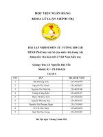 (TIỂU LUẬN) môn tư TƯỞNG hồ CHÍ MINH phát huy vai trò của sinh viên trong xây dựng nền văn hóa mới ở việt nam hiện nay 