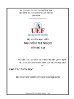 (TIỂU LUẬN) NGUYÊN cứu các NHÂN tố ẢNH HƯỞNG đến QUYẾT ĐỊNH MUA HÀNG của NGƯỜI dân TRÊN sàn THƯƠNG mại điện tử 