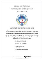 Phân tích luận điểm của hồ chí minh nước độclập mà người dân không được hưởng hạnh phúc tự do thìđộc lập cũng chẳng có nghĩa lý gì làm rõ ý nghĩa của luậnđiểm đối với việt nam hiện nay 