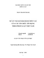 Luận văn thạc sĩ VNU LS xử lý tài sản bảo đảm tiền vay của các tổ chức tín dụng theo pháp luật việt nam 