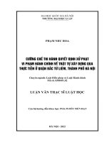 Cưỡng chế thi hành quyết định xử phạt vi phạm hành chính về trật tự xây dựng qua thực tiễn ở quận bắc từ liêm, thành phố hà nội 