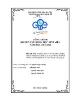 (TIỂU LUẬN) NGHIÊN cứu vấn đề THỰC HIỆN TRÁCH NHIỆM xã hội của DOANH NGHIỆP tại CÔNG TY cổ PHẦN sữa VIỆT NAM VINAMILK 