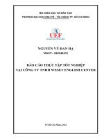 BÁO cáo THỰC tập tốt NGHIỆP tại CÔNG TY TNHH WESET ENGLISH CENTER 