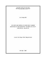Luận văn thạc sĩ VNU UEd xây dựng hệ thống câu hỏi trắc nghiệm khách quan cho nội dung tổ hợp, xác suất (chương II đại số 11) 