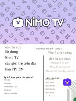 N g h i ê n c ứ u sử dụng nimo TV cụa giới trẻ trên đia bàn TP HCM 