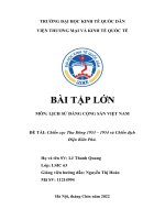 (TIỂU LUẬN) môn LỊCH sử ĐẢNG CỘNG sản VIỆT NAM đề tài chiến cục thu đông 1953 – 1954 và chiến dịch điện biên phủ 