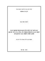 Luận văn thạc sĩ VNU LS xác định thẩm quyền xét xử dân sự quốc tế của tòa án theo pháp luật một số quốc gia trên thế giới  ths  luật 60 38 60 