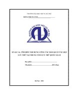 TÌM HIỂU nội DUNG CÔNG tác bảo QUẢN tài LIỆU lưu TRỮ tại TRUNG tâm lưu TRỮ QUỐC GIA II 