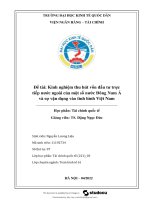 Kinh nghiệm thu hút vốn đầu tư trực tiếp nước ngoài của một số nước đông nam á và sự vận dụng vào tình hình việt nam 