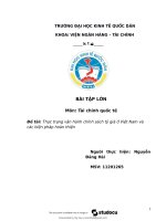 BÀI tập lớn môn tài chính quốc tế đề tài thực trạng vận hành chính sách tỷ giá ở việt nam và các biện pháp hoàn thiện 