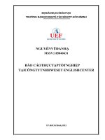 BÁO cáo THỰC tập tốt NGHIỆP tại CÔNG TY TNHH WESET ENGLISH CENTER 