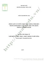 PHÂN lập và TUYỂN CHỌN các CHỦNG nấm MEN TRONG BÁNH MEN lá và bước đầu ỨNG DỤNG TRONG CHẾ BIẾN rượu 