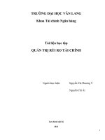(TIỂU LUẬN) tài liệu học tập QUẢN TRỊ rủi RO tài CHÍNH 