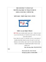 (TIỂU LUẬN) QUAN điểm TRIẾT học mác   LÊNIN về QUY LUẬT CHUYỂN hóa từ NHỮNG THAY đổi về LƯỢNG dẫn đến NHỮNG THAY đổi về CHẤT và NGƯỢC lại  sự vận DỤNG ý NGHĨA PHƯƠNG PHÁP LUẬN của QUY LUẬT này 