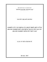 Luận án tiến sĩ kinh tế đề tài nghiên cứu tác động của phát triển bền vững doanh nghiệp đến chi phí sử dụng vốn tại các doanh nghiệp niêm yết việt nam 