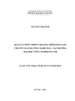 Luận văn thạc sĩ VNU UEd quản lý phát triển chương trình đào tạo chuyên ngành công nghệ may   tại trường đại học công nghiệp hà nội   