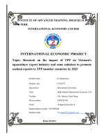 (TIỂU LUẬN) research on the impact of TPP on vietnams aquaculture export industry and some solutions to promote seafood exports to TPP member countries by 2025 2 