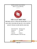 (TIỂU LUẬN) PHÉP BIỆN CHỨNG về mối LIÊN hệ PHỔ BIẾN và vận DỤNG PHÂN TÍCH mối LIÊN hệ GIỮA TĂNG TRƯỞNG KINH tế với bảo vệ môi TRƯỜNG SINH THÁI 