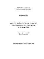 Quản lý nhà nước về đào tạo nghề trên địa bàn huyện vĩnh thạnh, tỉnh bình định 