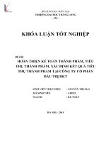 LUẬN văn HOÀN THIỆN kế TOÁN THÀNH PHẨM, TIÊU THỤ THÀNH PHẨM, xác ĐỊNH kết QUẢ TIÊU THỤ THÀNH PHẨM 